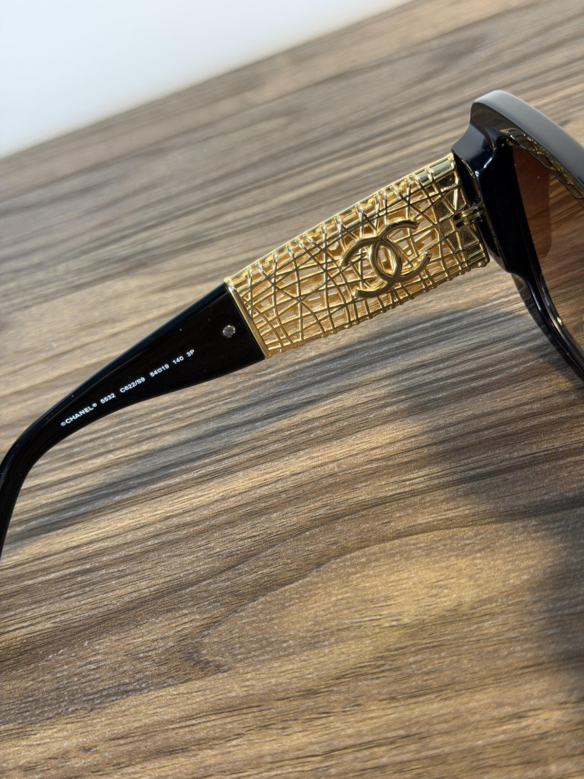 Chanel CH5532 Square Sunglasses – Black / Gold CC Logo