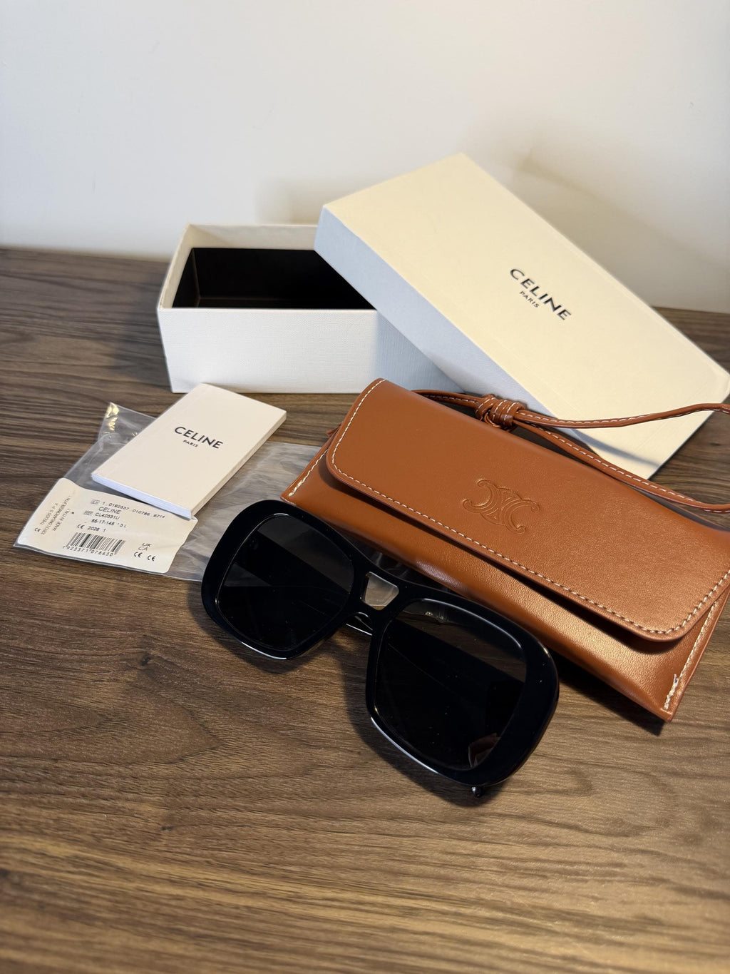 Celine CL40331U Triomphe Sunglasses – Black / Silver Triomphe Logo
