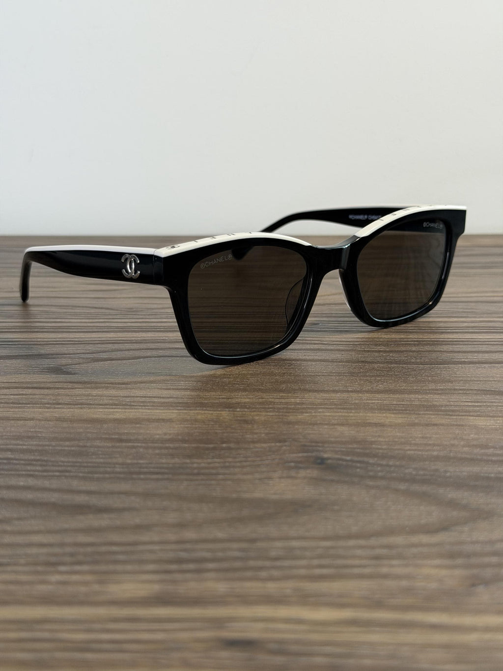 Chanel CH5417 Square Sunglasses – Black & Cream / Silver CC Logo
