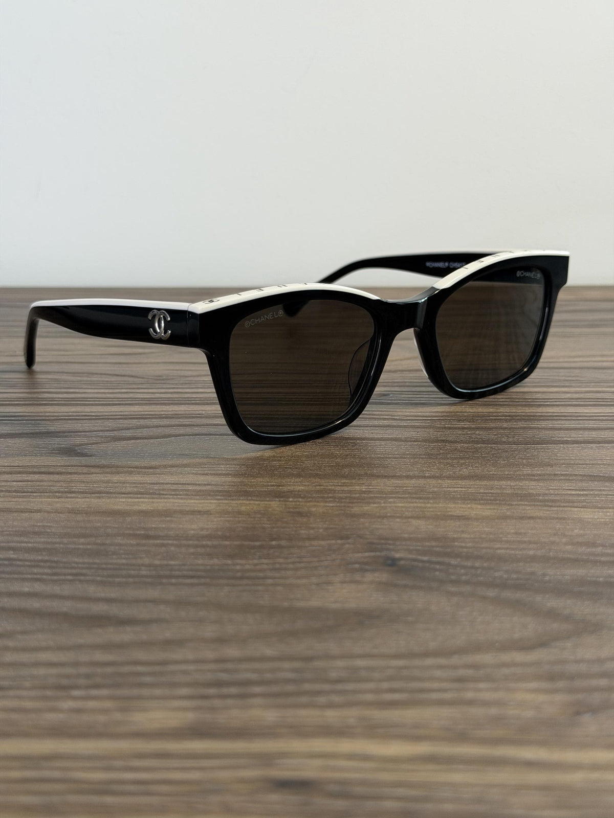 Chanel CH5417 Square Sunglasses – Black & Cream / Silver CC Logo