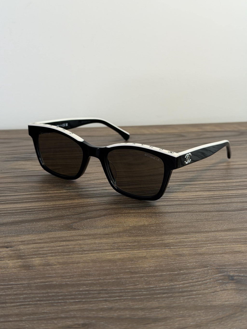 Chanel CH5417 Square Sunglasses – Black & Cream / Silver CC Logo