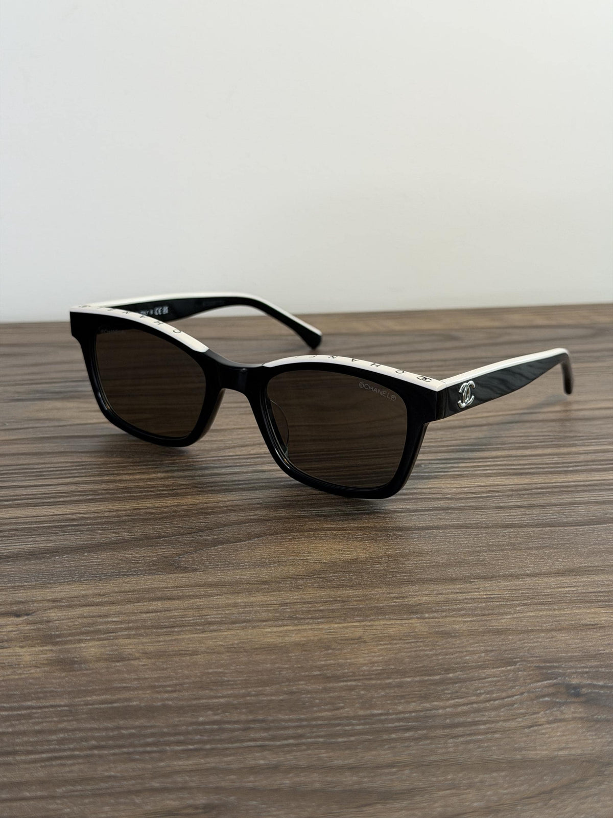 Chanel CH5417 Square Sunglasses – Black & Cream / Silver CC Logo