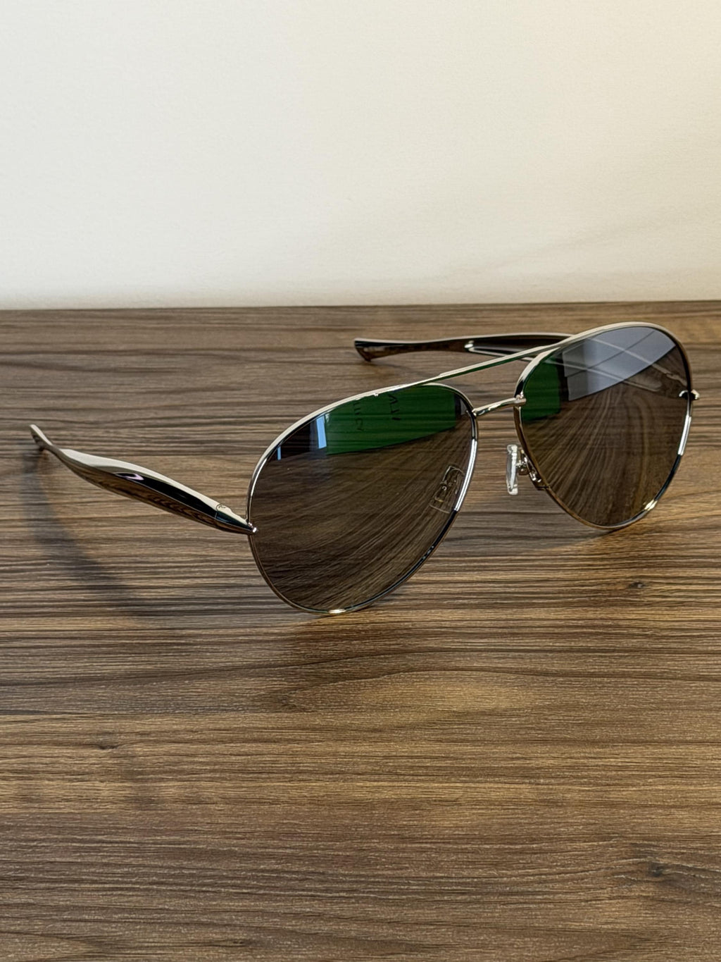 Bottega Veneta BV1305S Silver Aviator Sunglasses – Mirrored Lens