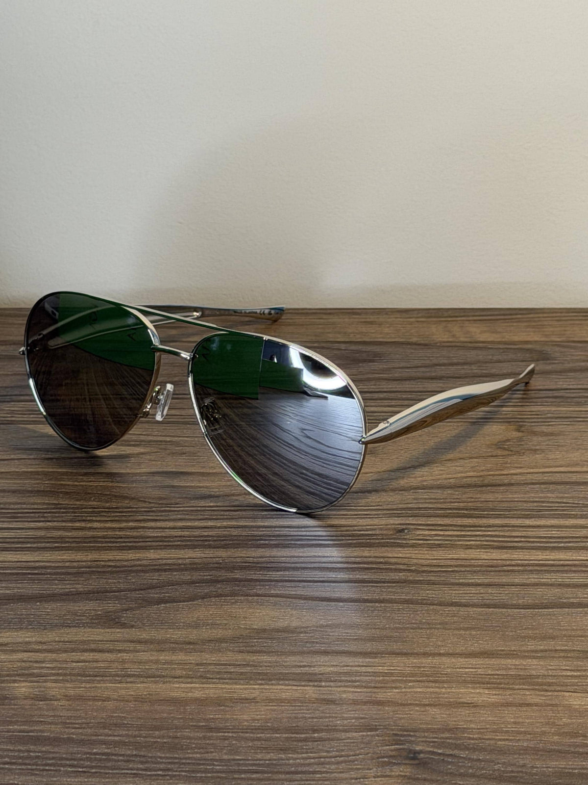 Bottega Veneta BV1305S Silver Aviator Sunglasses – Mirrored Lens
