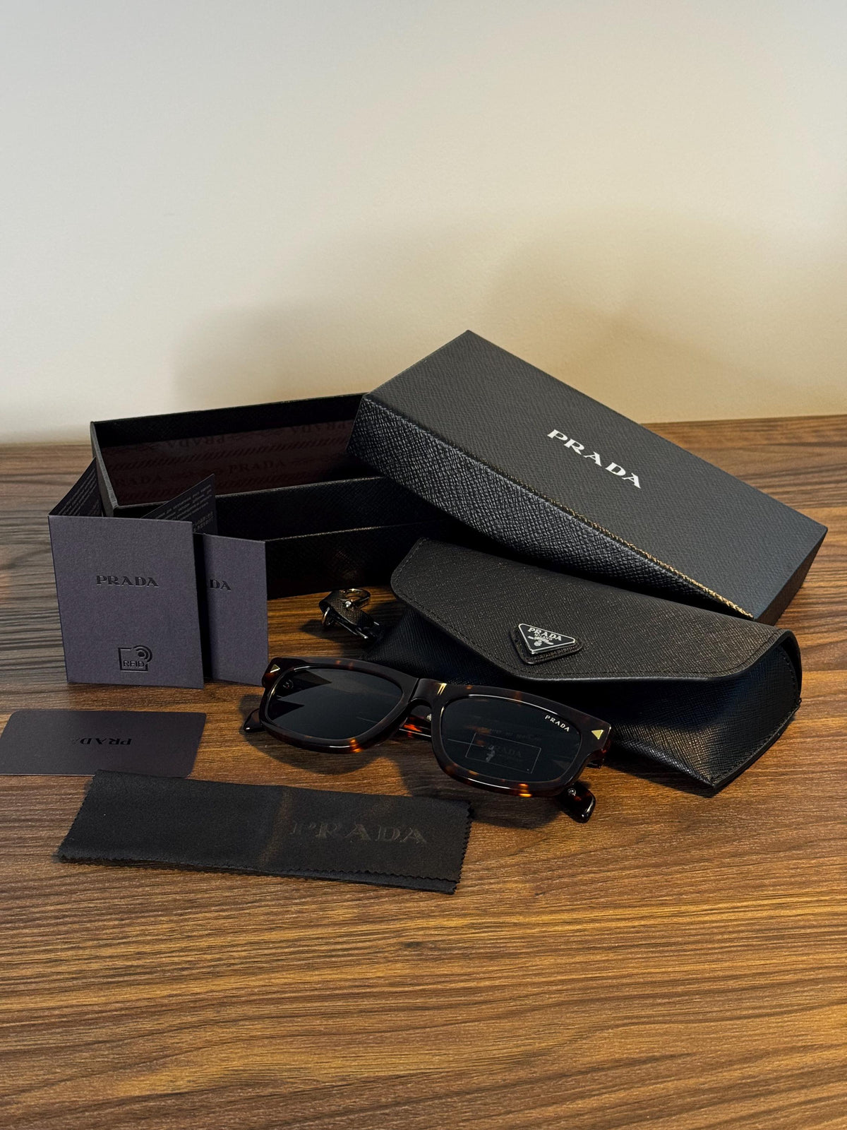 Prada Rectangular Sunglasses – Tortoiseshell Brown