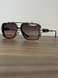 DITA Squared Aviator Hyperlux-1000 DTS470 Sunglasses – Matte Black, Gold Rivets