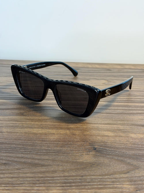 Chanel Square Cat-Eye Sunglasses – Black Gradient