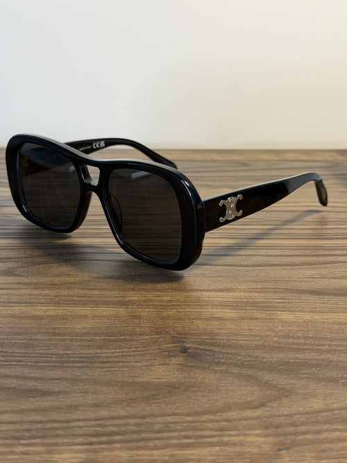 Celine CL40331U Triomphe Sunglasses – Black / Silver Triomphe Logo