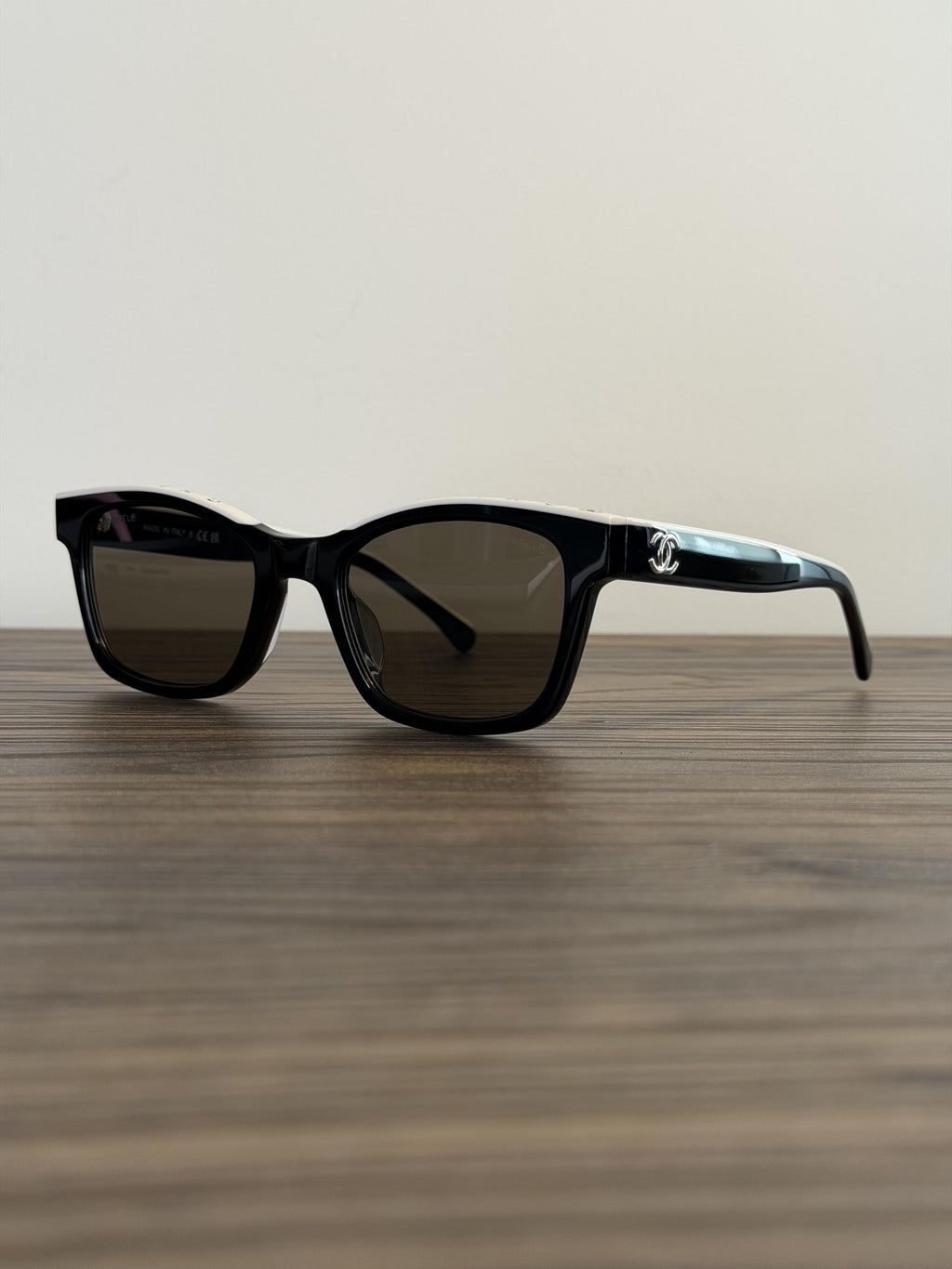 Chanel CH5417 Square Sunglasses – Black & Cream / Silver CC Logo