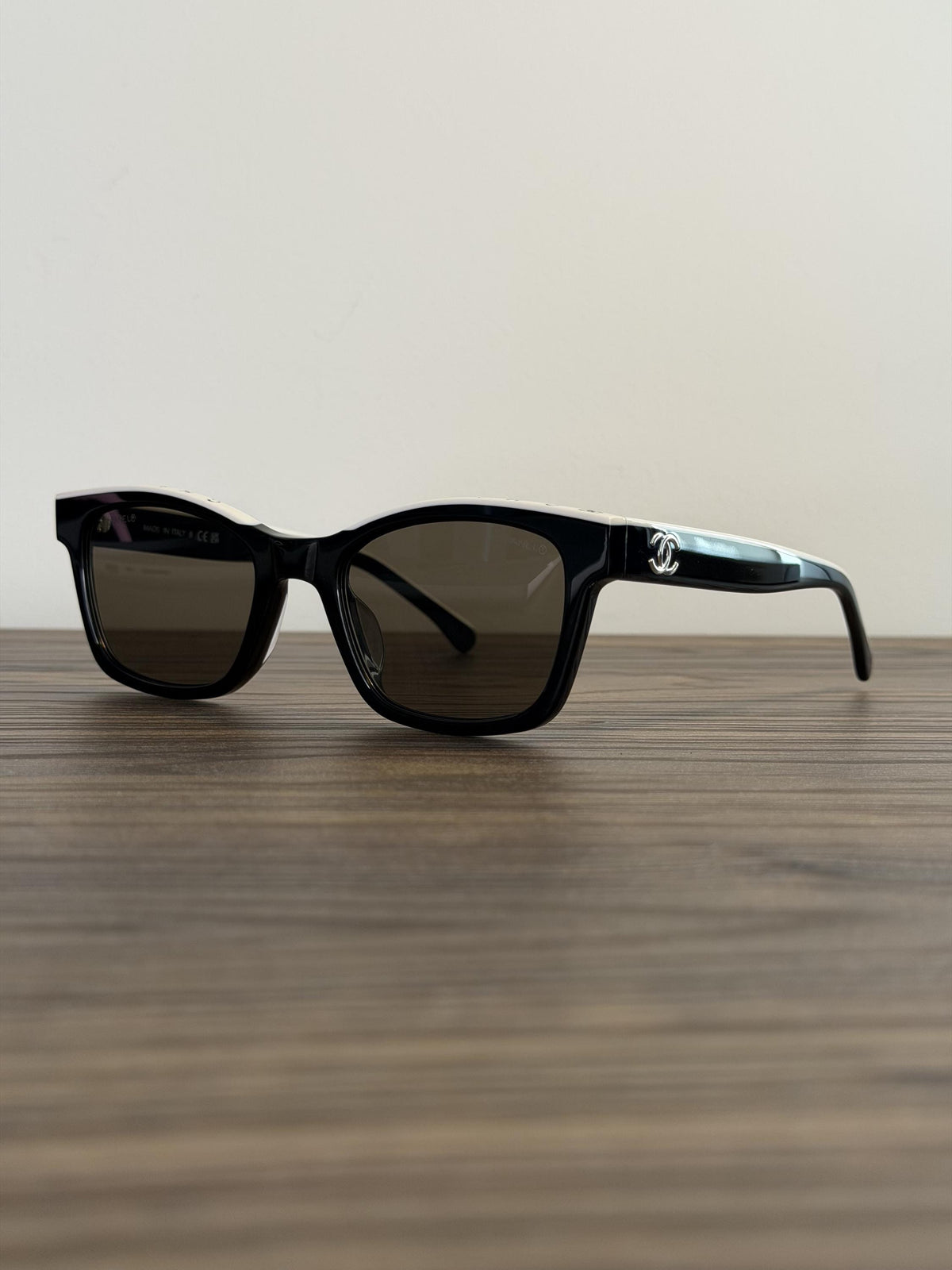 Chanel CH5417 Square Sunglasses – Black & Cream / Silver CC Logo